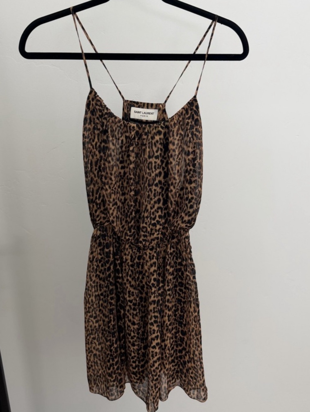 Saint Laurent Leopard Print Mini Dress Size 36